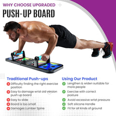 MG Push Up Board for Men & Women with 2 BONUS Accessories